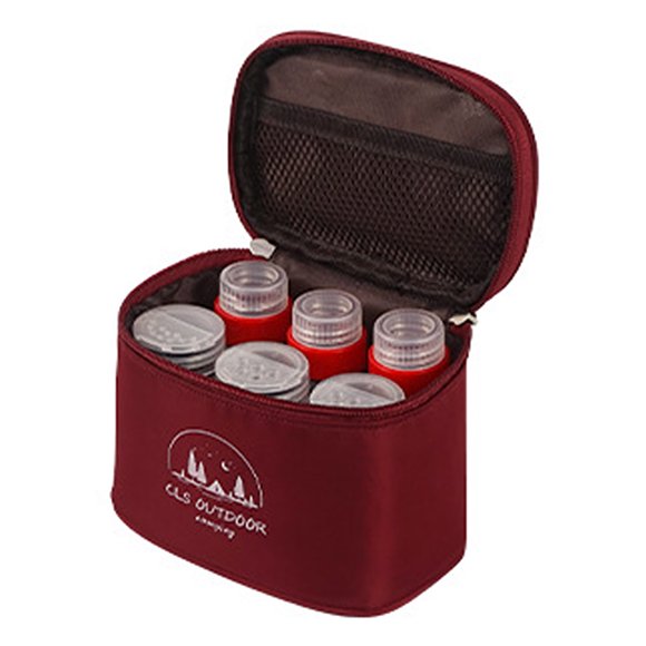 Camping Spice Containers Portable Multifunction Empty Spice Containers Set with Storage Bag