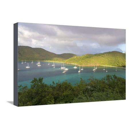 Usvi, St John. Maho Bay Popular Mooring Location and Snorkeling Site Stretched Canvas Print Wall Art By Trish
