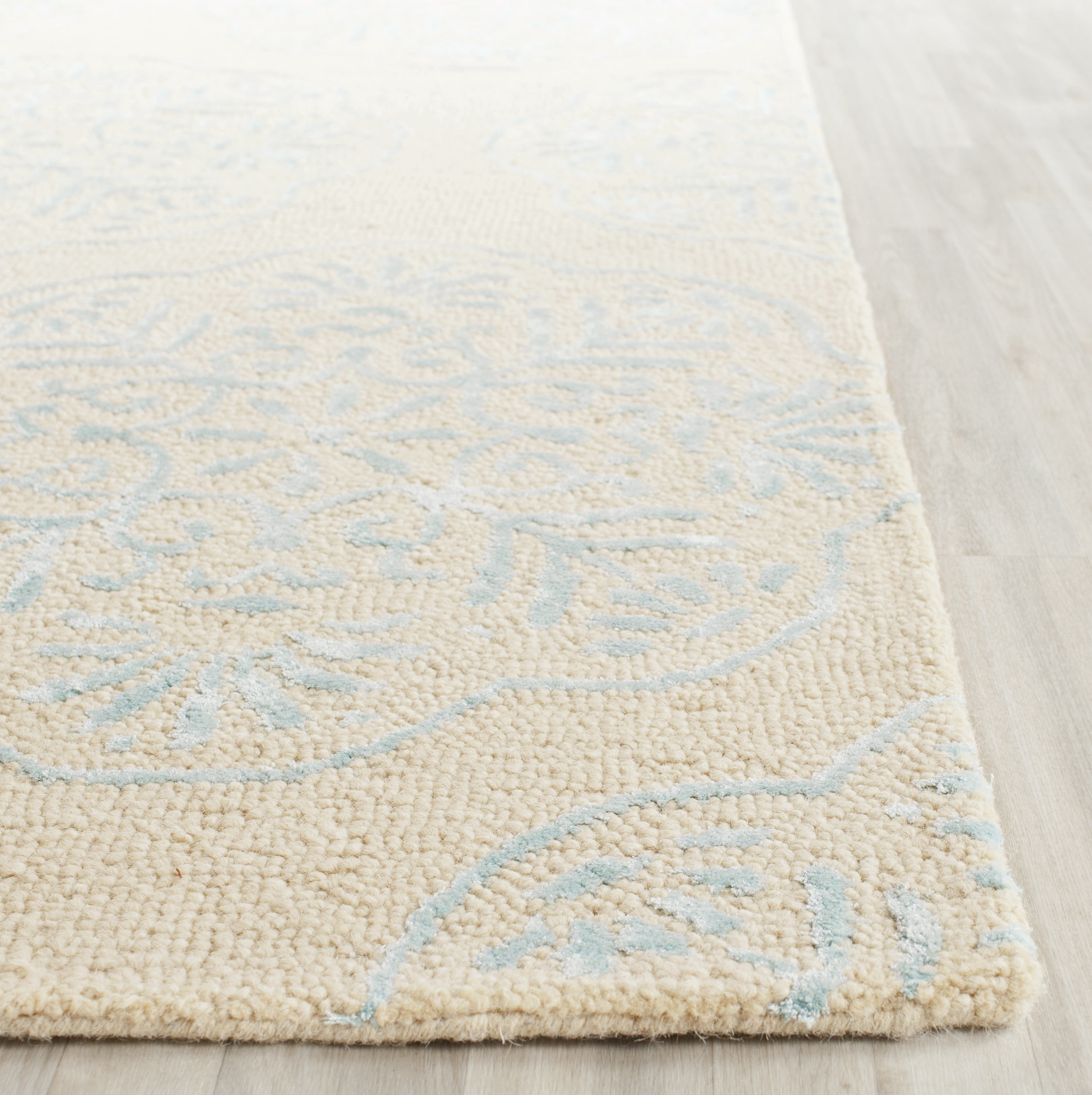 SAFAVIEH Bella Glenna Abstract Wool Area Rug, Beige/Blue, 6' x 9'