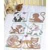Animal Babies Quilt Stamped Cross-Stitch Kit, 34" x 43"