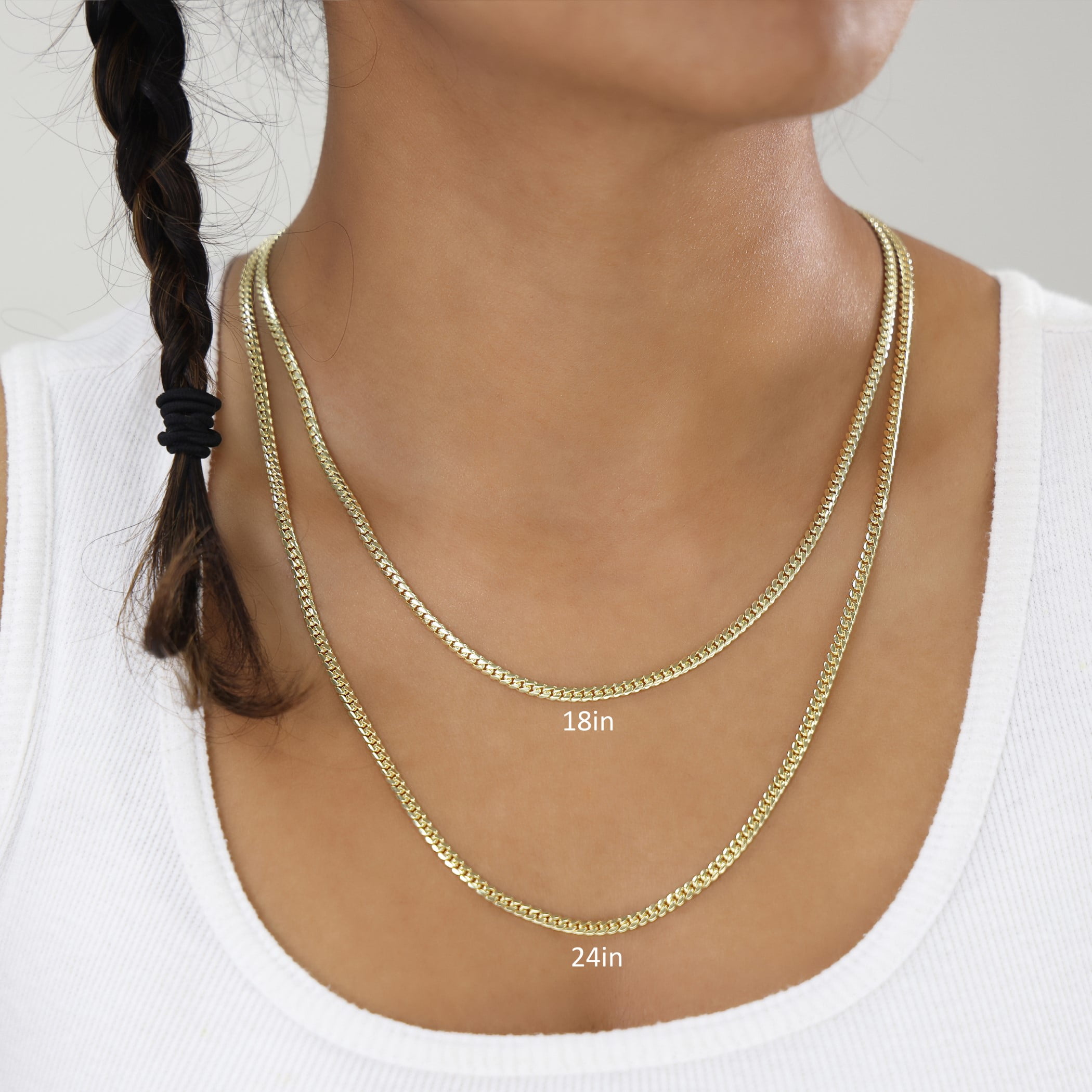 Nuragold 18k Real Yellow Gold Solid Miami Cuban Link 3.5mm Chain Necklace (16"-30") Italian Jewelry for Men & Women
