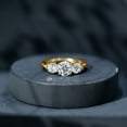 thumbnail image 6 of Rosec Jewels Lab Created Diamond 3 Stone Engagement Ring (7 mm, 5 mm, Ef-Vs Quality) - with Jewelry Box, 14K Yellow Gold, US 8.00, 6 of 9