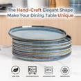 thumbnail image 4 of AmorArc Dinner Plates Set of 6, 10.5 Inch Reactive Glaze Ceramic Plates Set, Microwave, Dishwasher Safe, Scratch Resistant, Modern Large Dinnerware Dishes Set Kitchen Stoneware Plates-Ceylon Blue, 4 of 9