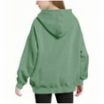 thumbnail image 2 of Taqqpue Girls Hoodie Fall Drawstring Hooded Pullover Loose Fit Long Sleeve Shirts Casual Solid Color Oversize Hooded Sweatshirt with Pockets for Kids 4-15Y, 2 of 5