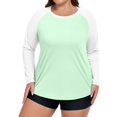 thumbnail image 2 of Long Sleeve T-Shirt for Women Plus Size Raglan T-Shirt, Casual Color Block Baseball Tee, Soft Stretchy Top for Everyday Wear, 2 of 5