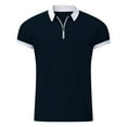 thumbnail image 2 of Gubotare Polo Shirt Men's Short Sleeve Polo Shirts, Slim-fit Cotton Golf Polo Shirts Basic Designed,Navy M, 2 of 4