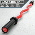 thumbnail image 2 of Synergee Commercial EZ Curl Olympic Bar Red Cerakote with Powder Coated Black Bushings, 2 of 7