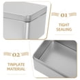 thumbnail image 2 of Lata metálica vacía con tapa, rectangular, de hojalata, grande, para galletas, ideal para guardar dulces o golosinas, o como recuerdo de una fiesta de té., 2 of 7