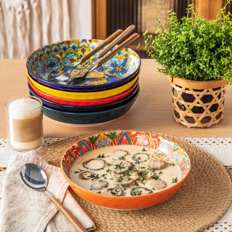 Vancasso Pasta Bowls Set of 6, 32 oz Ceramic Bohemian LUMI photo 6