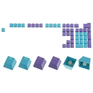 42 Key PBT Keycap Set OEM Profile Backlit Double Shot 60% for Keys Mechanical Keyboard, Purple & Blue
