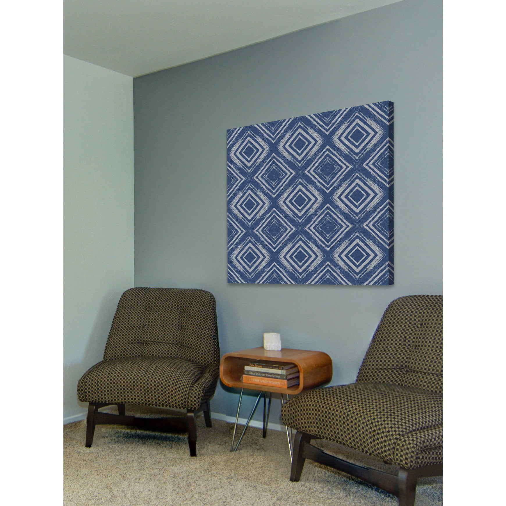 Marmont Hill - "Dark Squares" Painting Print on Wrapped Canvas
