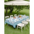 thumbnail image 4 of Outdoor Tablecloths with Umbrella Hole & Zipper, Teal Blue Floral Rectangle Tablecloth 52x70 Inch, Vintage Flowers Botanical Farmhouse Greek Key Waterproof Table Cloth, Patio Table Covers, 4 of 8