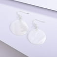 thumbnail image 6 of [Clearance] Round Drop Earrings for Women Sea Shell Dangle Earrings Cubic Zirconia Sterling Silver Ear Hook Natural Jewelry Birthday Christmas Mothers Day Gift on Clearance, 6 of 7