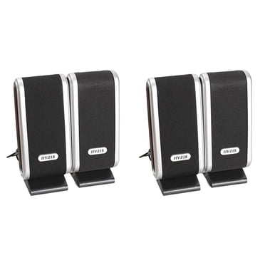 4 Pcs USB Computer Speakers Portable Speaker Stereo 3.5mm with Ear Jack for Desktop PC Laptop