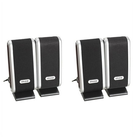 4 Pcs USB Computer Speakers Portable Speaker Stereo 3.5mm with Ear Jack for Desktop PC Laptop
