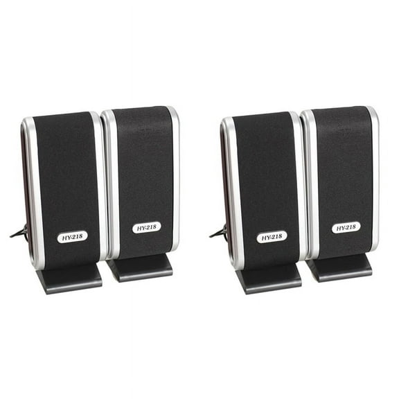 4 Pcs USB Computer Speakers Portable Speaker Stereo 3.5mm with Ear Jack for Desktop PC Laptop