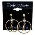 thumbnail image 2 of Mi Amore Drop-Dangle-Earrings Gold-Tone/Blue, 2 of 2