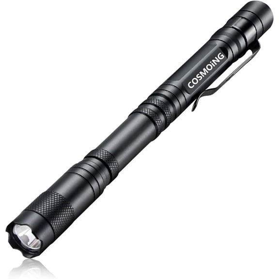 Pen Flashlight, 3 Modes Small Pen Light Flashlight, Super Bright Powered by 2xAA Battery(Not Included) IP54 Waterproof with Pocket Clip Penlight for Camping, Inspection, Medical, Emergency