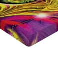 thumbnail image 2 of Ambesonne Psychedelic Fitted Sheet, Hippie Vivid Color, Twin Size, Fuchsia Yellow, 2 of 3