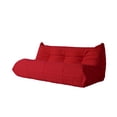 thumbnail image 6 of Magic Home Modern Sectional Sofa Togo Sofa Lazy Sofa Foam Couch Floor Sofa for Bedroom,Living Room,Apartment and Small Space,Three Seat Sofa,Red, 6 of 10