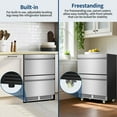 thumbnail image 6 of 24-Inch Beverage Refrigerator Freestanding Or Built-In With Recessed Handle, Drawer Cooler, Under Counter, Locking Swivel Casters, Led Light, And Grid Organizer Home & Commercial Use, 6 of 10