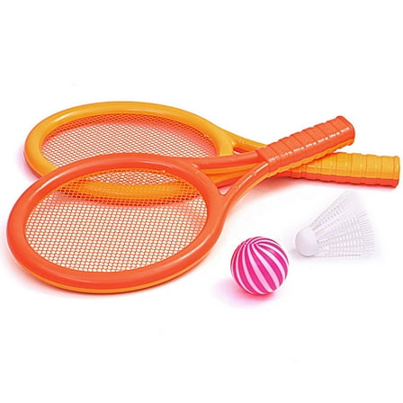 AURARMLET Kids Toy Tennis Bats Set of 2 Plastic Outdoor Sports Rackets Assorted Colors for Boys and Girls