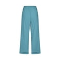 thumbnail image 4 of YUGYXL Cotton Linen Pants for Women Plus Size Capri Pants with Pockets Stretch Waist Drawstring Outdoor Summer Pants Sky Blue XXXXL, 4 of 6