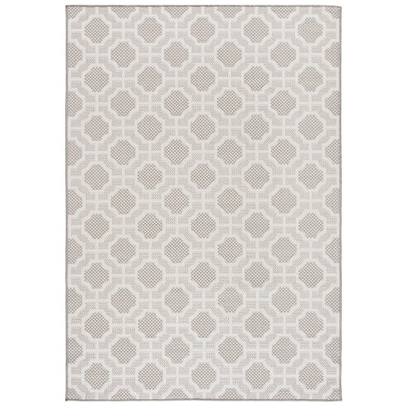 SAFAVIEH Lakeside Augustine Geometric Indoor/Outdoor Area Rug, Beige/Taupe, 4' x 5'7"