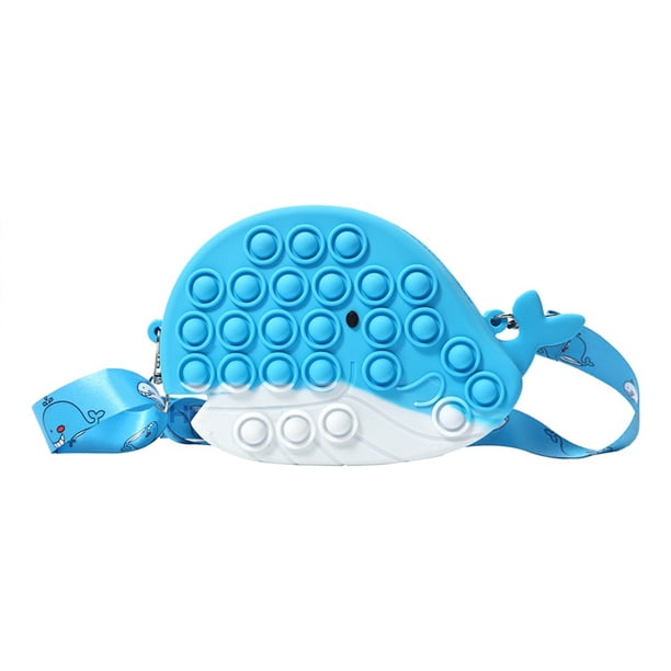 Bolso De Hombro Con Forma De Ballena, Bolso De Juguete Sensorial Con Burbujas De Empuje, Bolso Cruzado De Silicona Para Aliviar El Estrés Y Juguete Antiansiedad Para Niños Y Adultos matsuzay AP006800-01