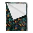 thumbnail image 2 of Monkeys Soft Flannel Fleece Throw Blanket, Wildlife Composition of Animals in a Jungle, Cozy Plush for Indoor and Outdoor Use, 50" x 70", Charcoal Grey Multicolor, by Ambesonne, 2 of 5
