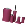 thumbnail image 4 of Juego de accesorios de baño de 6 piezas con diseño moderno, jabonera, escobilla de inodoro, jabón Rosa roja, 4 of 9