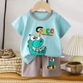 thumbnail image 2 of NOLDARES Toddler Boy Summer Play Clothes Set Short Sleeve Truck Tee Elastic Waist Shorts 6 12 18 24 Months Blazer,5-6 Y, 2 of 4