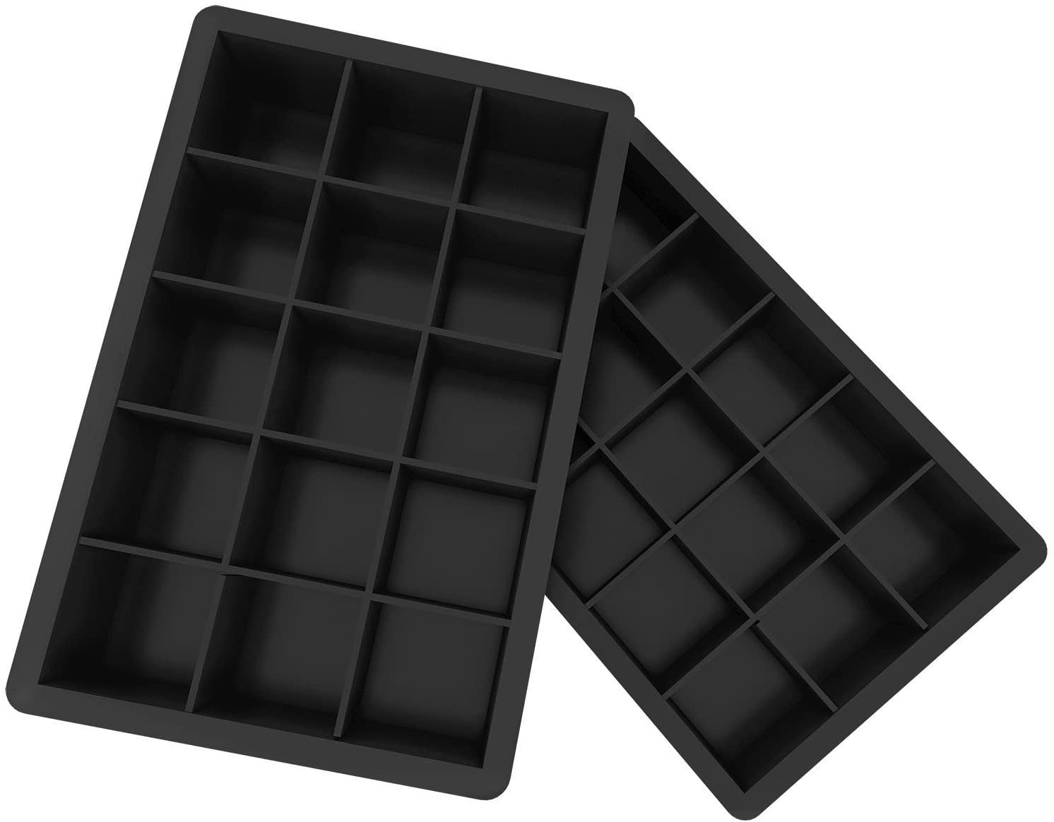 NEW 15-Cavity Silicone Ice Cube Tray Square Ice Cube Molds For Whiskey Cocktail 