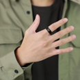 thumbnail image 3 of ORUYROP 6mm/8mm Titanium Steel Black/Silver/Gold Fidget Ring Engraved Small Cross Stainless Steel Spinner Rings Stress Relieving Anxiety Ring Engagement Wedding Promise Band for Women Men Boys, 3 of 7