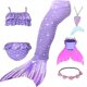 thumbnail image 1 of Summer Girl Mermaid Tail With Monofin Halloween Costume Princess Dress Swimsuit Bikini Bathing Suit For Swim, 1 of 3