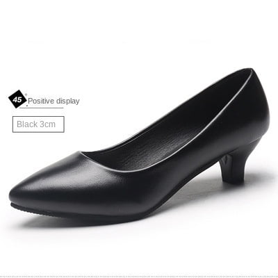 

Genuine comfortable professional work shoes women‘s black shoes women‘s stiletto heel high heels soft shoes spring workwear stewardess shoes