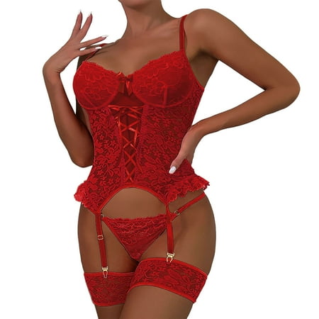 Women Fashion Mesh Lingerie Print Lingerie Three Piecese Set Sexy Underwear With Socks Or Ring Womens Lingerie Set Unlined Mesh Bra Two Piece Lingerie Sets For Women