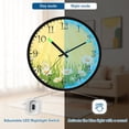thumbnail image 5 of Voice Activated Clock with Glow Light 12 Inch Large Silent Wall Clock Battery Operated for Home Decor Daisies and Sun Rays, 5 of 8