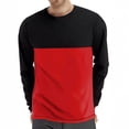 thumbnail image 3 of Winter Sweatshirt for Men Plus Size Casual Color-blocked Fashion Breathable Round Neck Long-sleeved Unisex Adult Fleece Crewneck Sweatshirt, 3 of 7