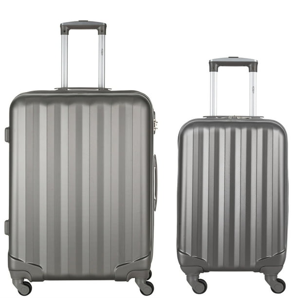Ultra lightweight 4 wheel hard case suitcases hand luggage and hold travel bag