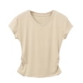 thumbnail image 2 of BUIGTTKLOP Crop Tops for Women Short Sleeve Shirts Casual V Neck T Shirts Slim Fitted Going out Tops, 2 of 6