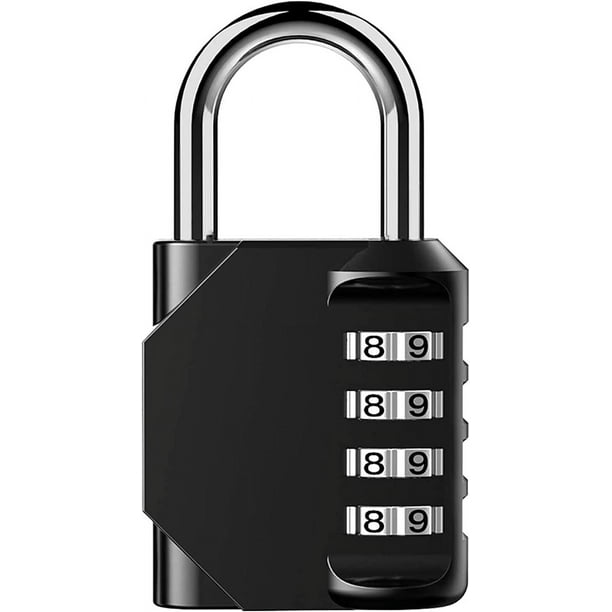Padlock (1 pack red), Code padlock, gym padlock, 4position outdoor waterproof and resettable