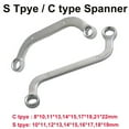 thumbnail image 2 of SEIWEI Mini Spanner C Type Plummer Wrench with Mirror Finish Hand Tool for Home and Industry Size 17 x 19 mm Silver, 2 of 8