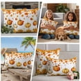 thumbnail image 5 of Orange Pumpkins Fall Outdoor Waterproof Pillow Covers, Thanksgiving Sunflower Leaf Decorative Square Throw Pillowcase Sofa Cushion Sham for Patio/Couch/Chair, 26"x26" 2 Pack, 5 of 8