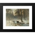 thumbnail image 2 of Louis Apol 14x11 Black Modern Framed Museum Art Print Titled - A January Evening in the Woods of the Hague (1875), 2 of 5