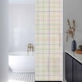 thumbnail image 3 of Window Privacy Film Colorful Geometric Plaid Stained Glass Window Film Decorative Sun Block Window Cover Simple Vintage Grid Beige Window Clings Static Adhesive Sticker for Bathroom 23.6"x78.7", 3 of 7