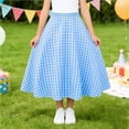 thumbnail image 5 of Tdoqot Girls Plaid Skirts with Pockets- Flowy Summer Elastic Waist Cute Casual Kids Maxi Skirts Blue Size 6-14, 5 of 6