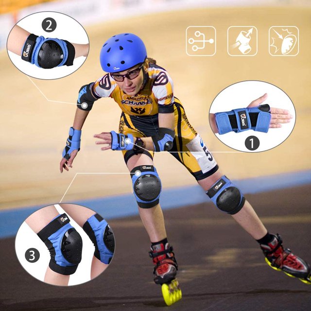 Child Rider Series Protection Gear Set for Multi Sports Scooter, Skateboarding, Biking, Roller Skating, Protection for Beginner to Advanced, Helmet, Knee and Elbow Pads with Wrist Guards