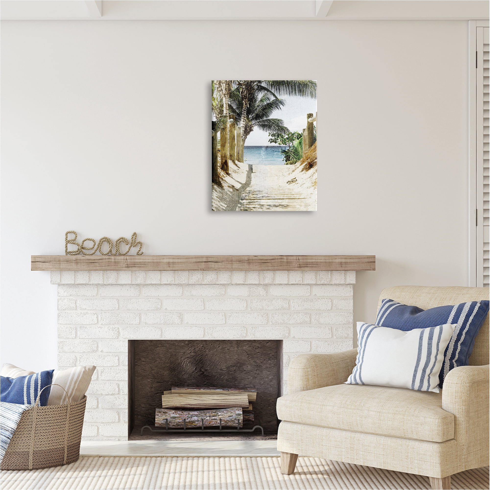Stupell Industries Tropical Sandy Path Landscape Photography Gallery Wrapped Canvas Art Print Wall Art, 24 x 30