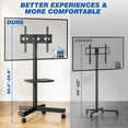 thumbnail image 3 of TAVR Furniture Rolling Mobile TV Cart on Wheels for 23-60 inch Flat Screens, Adjustable Tilt Stand TV Trolley Holds up to 88lbs, 3 of 9